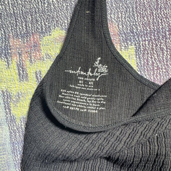 Intimately Free People Black High Neck Crop Tank Women's Size Medium/Large M/L - Picture 5 of 5